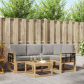 Outdoor-Sofagarnitur 5 pcs Weiß und Hellgrau 59 x 59 x 37 cm