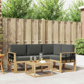 Outdoor-Sofagarnitur mit Kissen 5 pcs Weiß und Anthrazit