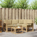 Outdoor-Sofagarnitur mit Kissen 5 pcs Weiß und Beige