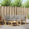 Outdoor-Sofagarnitur 5 pcs Weiß und Hellgrau 59 x 59 x 37 cm