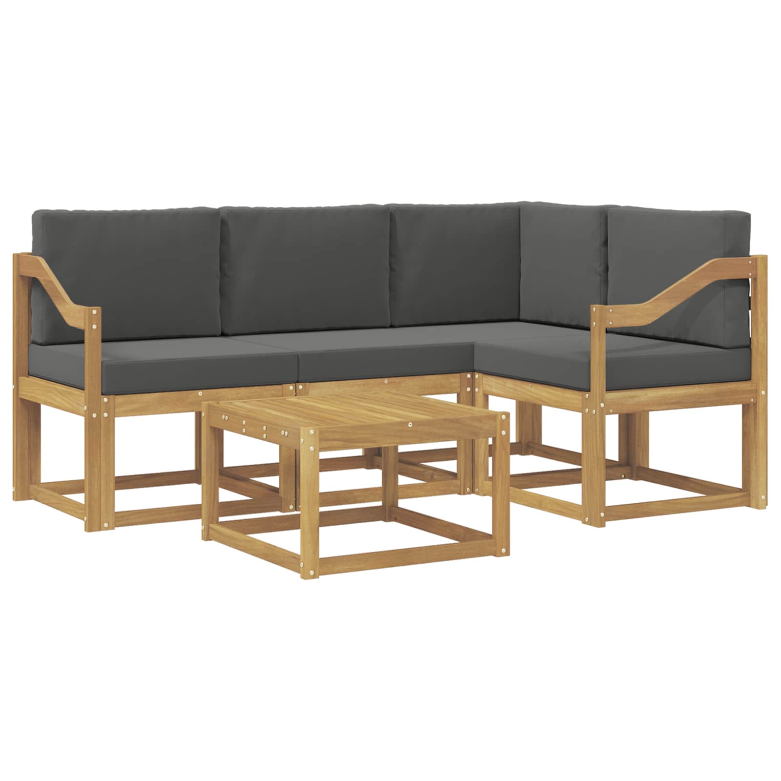 Outdoor-Sofagarnitur mit Kissen 5 pcs Weiß und Anthrazit