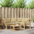 Outdoor-Sofagarnitur mit Kissen 5 pcs Weiß und Beige
