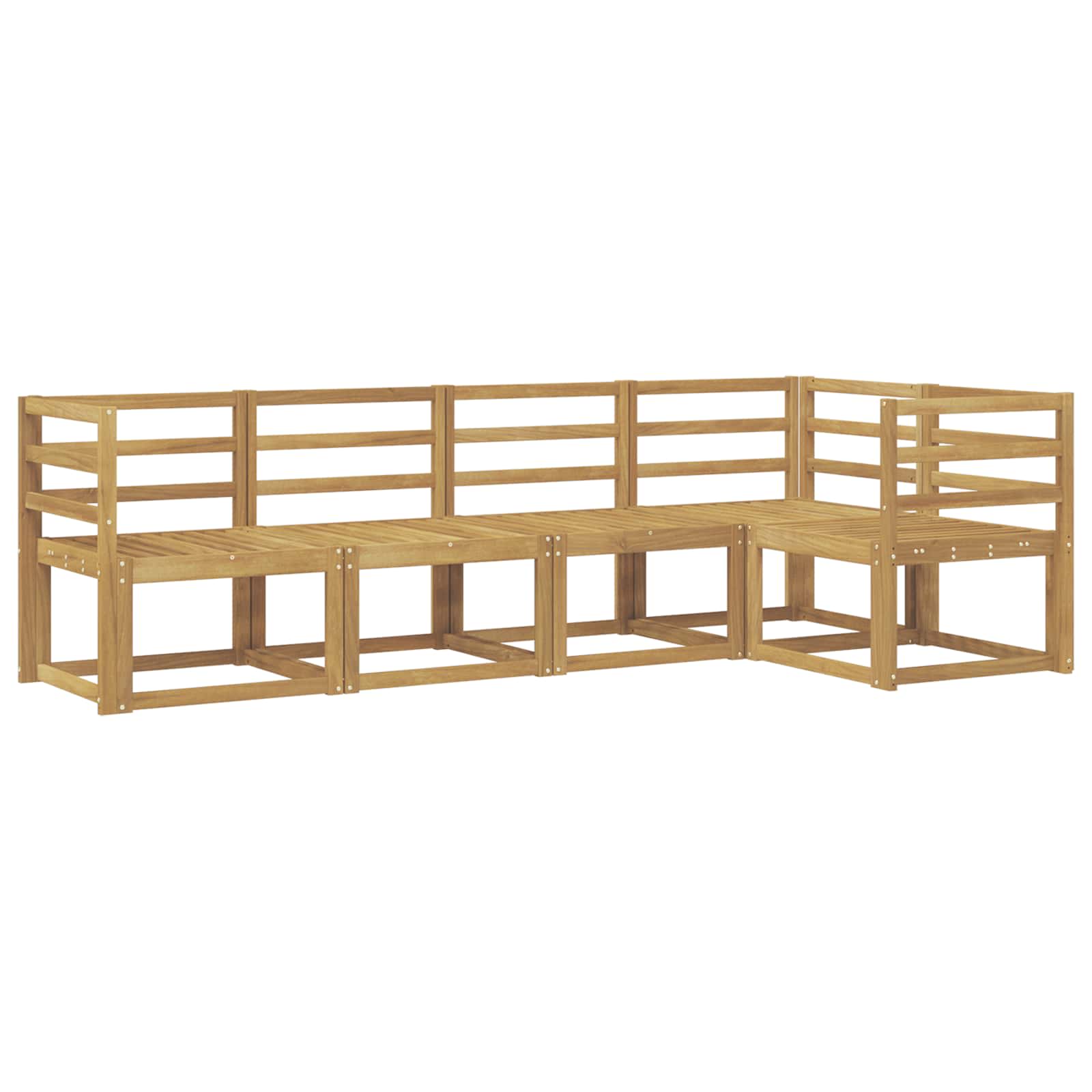 Outdoor-Sofagarnitur 5 pcs Weiß Massivholz Akazie