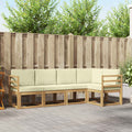 Outdoor-Sofagarnitur mit Kissen 5 pcs Weiß und Creme
