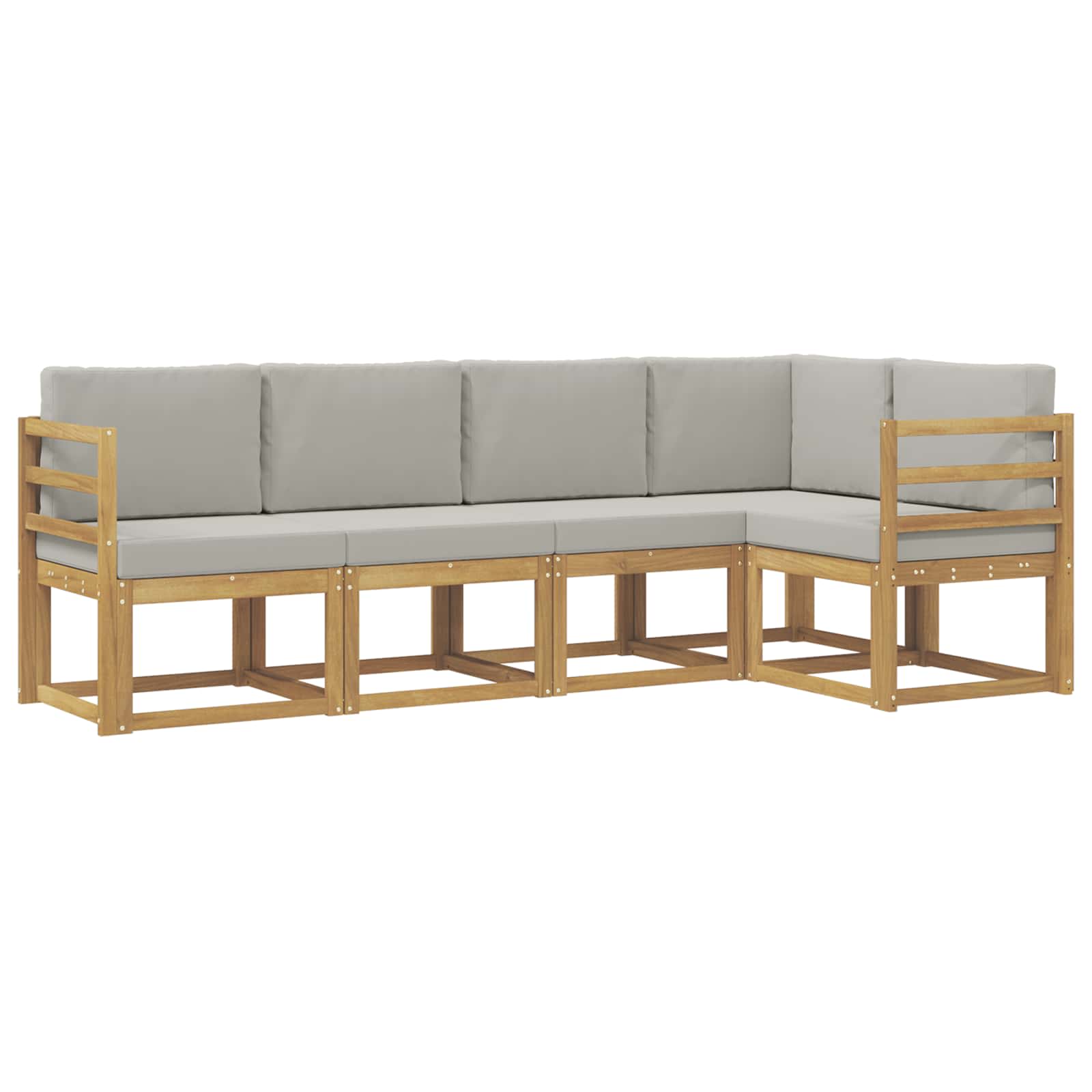 Outdoor-Sofagarnitur mit Kissen 5 pcs Weiß und Hellgrau