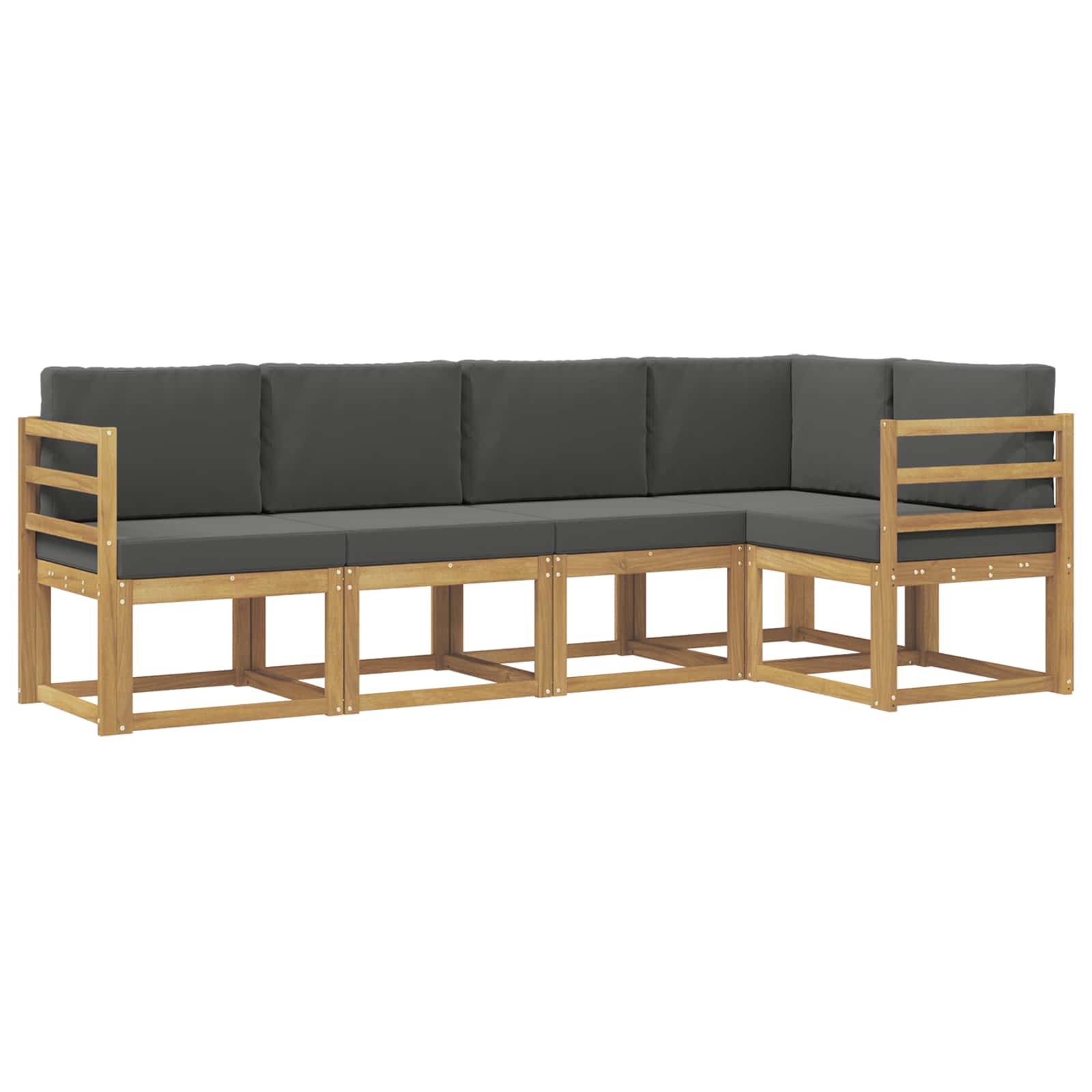 Outdoor-Sofagarnitur mit Kissen 5 pcs Weiß und Anthrazit
