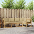 Outdoor-Sofagarnitur mit Kissen 5 pcs Weiß und Beige