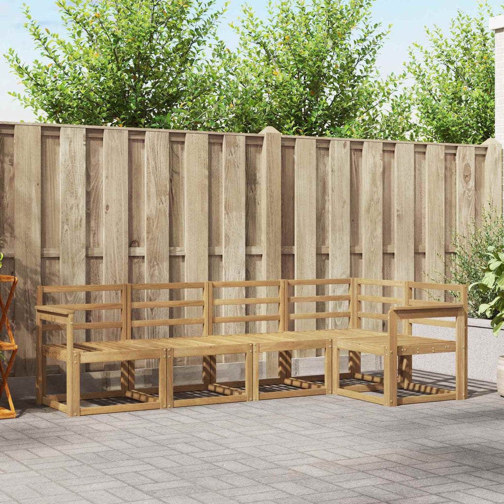 Outdoor-Sofagarnitur 5 pcs Weiß Massivholz Akazie