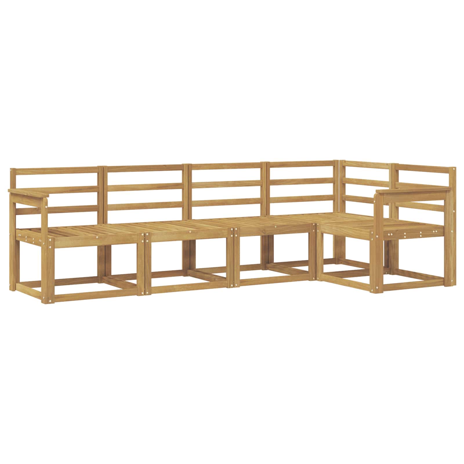 Outdoor-Sofagarnitur 5 pcs Weiß Massivholz Akazie