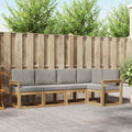 Outdoor-Sofagarnitur mit Kissen 5 pcs Weiß und Hellgrau