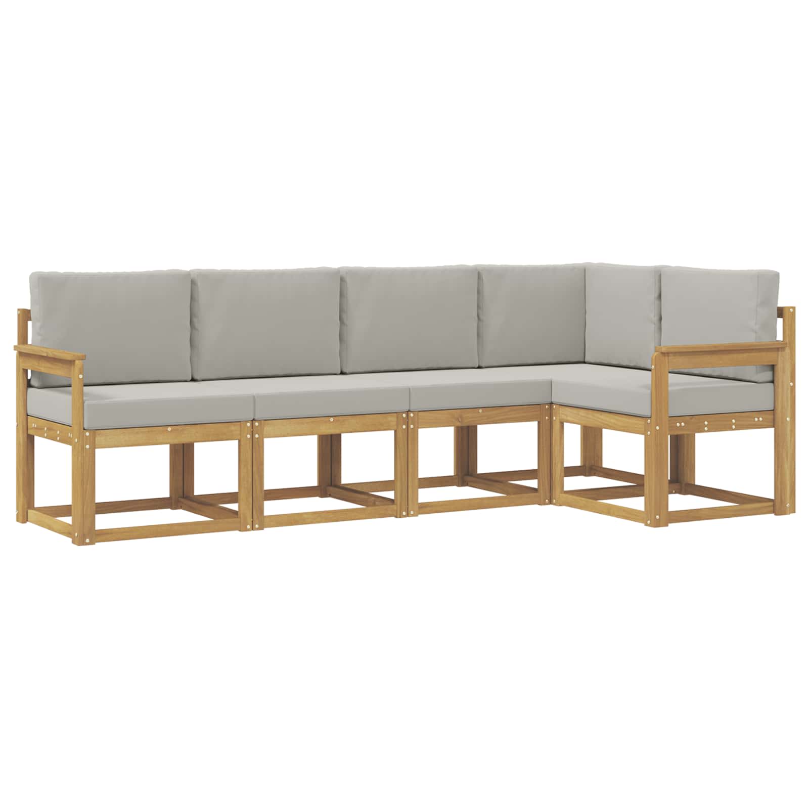 Outdoor-Sofagarnitur mit Kissen 5 pcs Weiß und Hellgrau