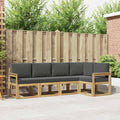 Outdoor-Sofagarnitur mit Kissen 5 pcs Weiß und Anthrazit