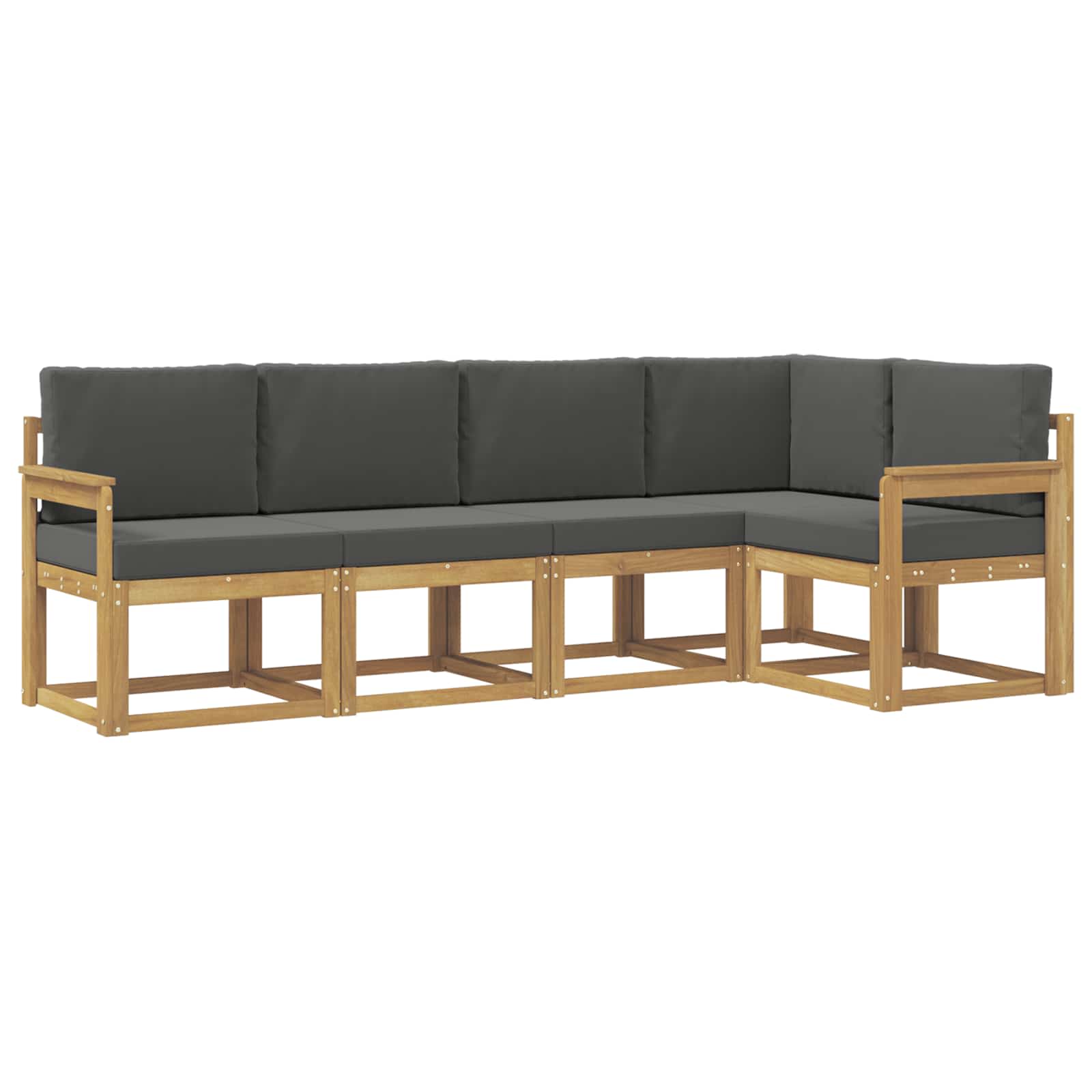 Outdoor-Sofagarnitur mit Kissen 5 pcs Weiß und Anthrazit