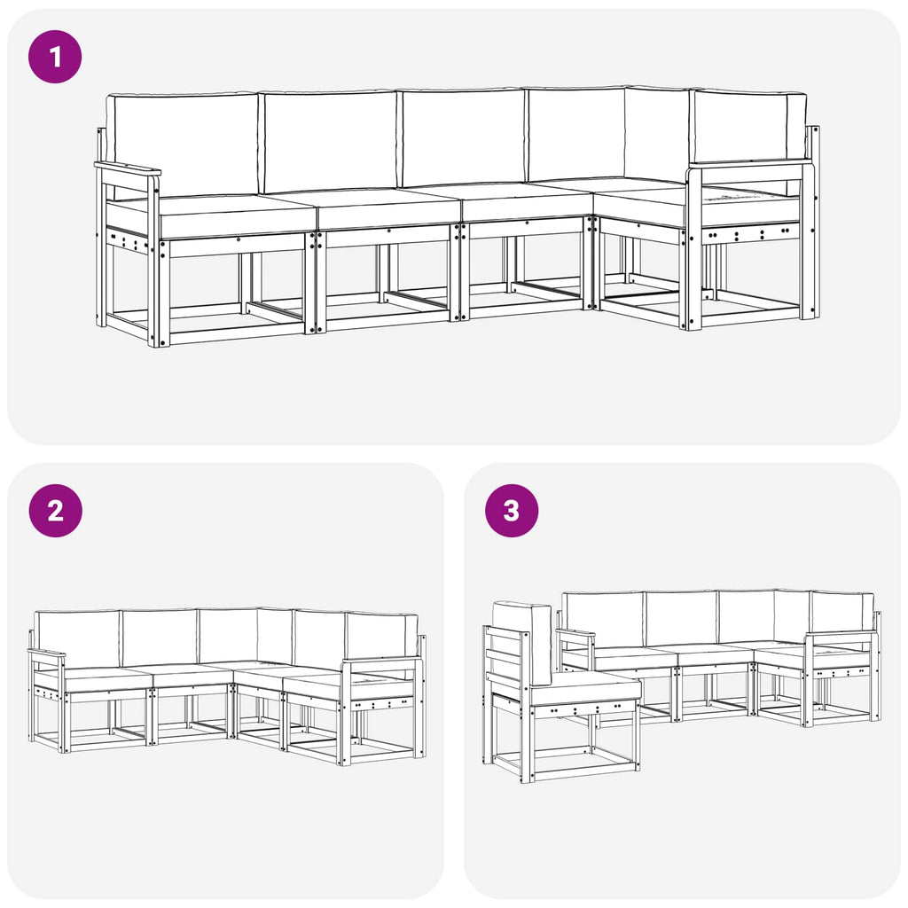 Outdoor-Sofagarnitur mit Kissen 5 pcs Weiß und Anthrazit