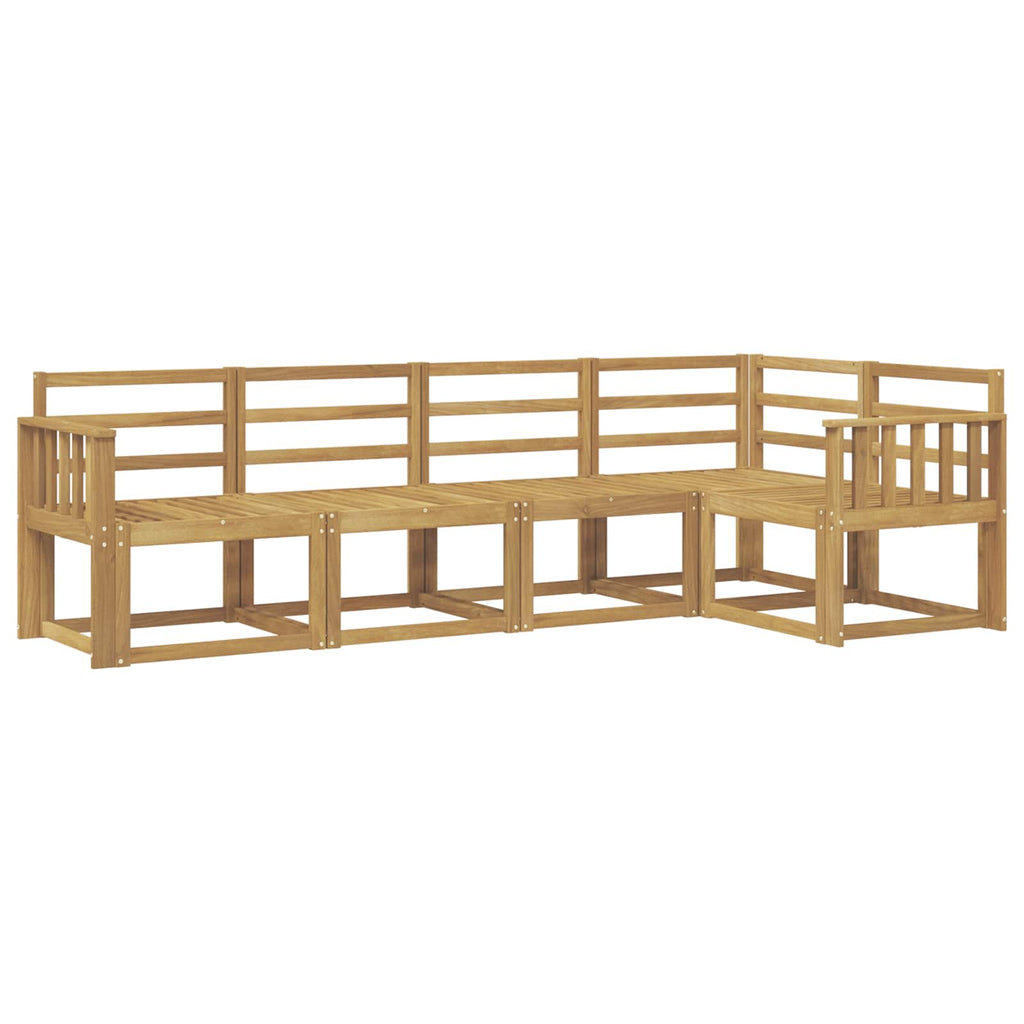 Outdoor-Sofagarnitur 5 pcs Weiß Massivholz Akazie