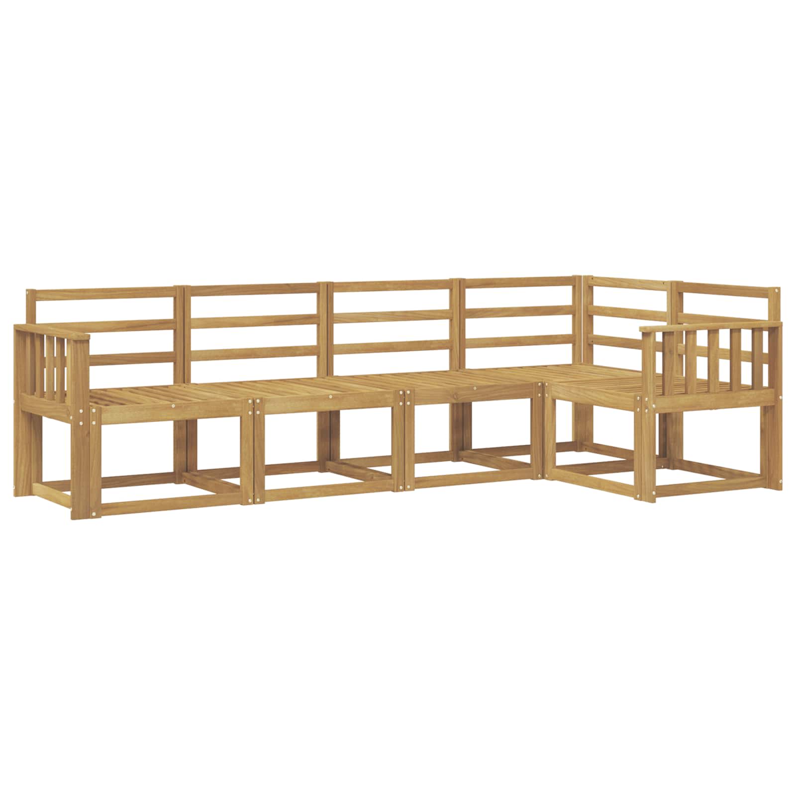 Outdoor-Sofagarnitur 5 pcs Weiß Massivholz Akazie