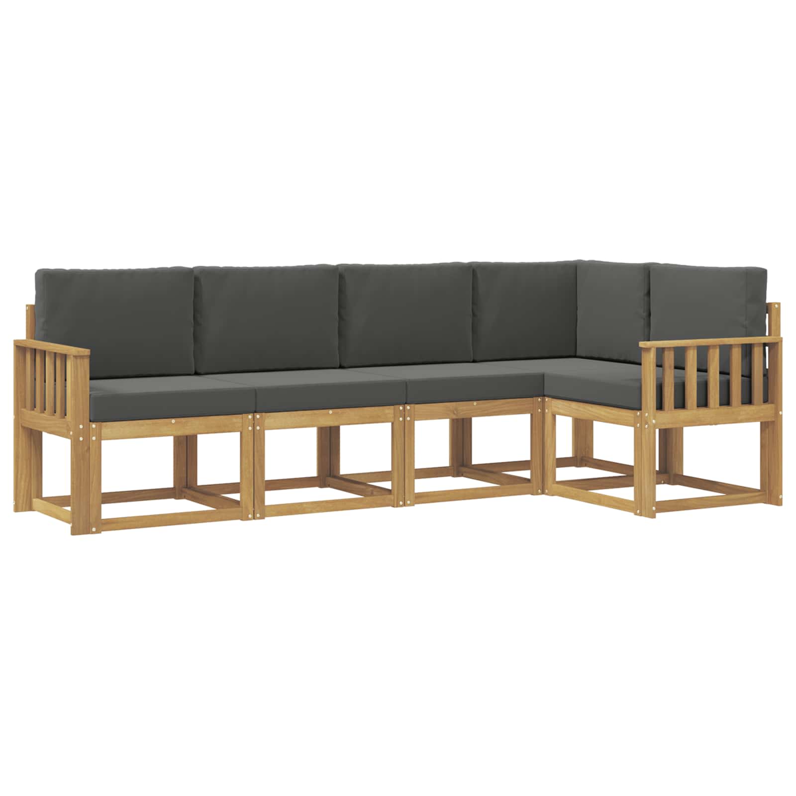 Outdoor-Sofagarnitur mit Kissen 5 pcs Weiß und Anthrazit