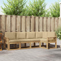 Outdoor-Sofagarnitur mit Kissen 5 pcs Weiß und Beige