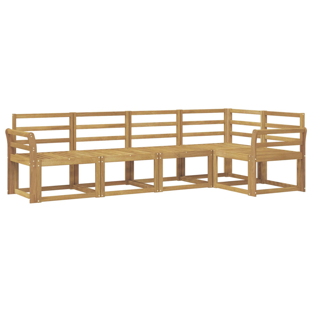 Outdoor-Sofagarnitur 5 pcs Weiß Massivholz Akazie