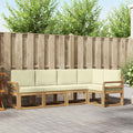 Outdoor-Sofagarnitur mit Kissen 5 pcs Weiß und Creme