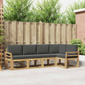 Outdoor-Sofagarnitur mit Kissen 5 pcs Weiß und Anthrazit