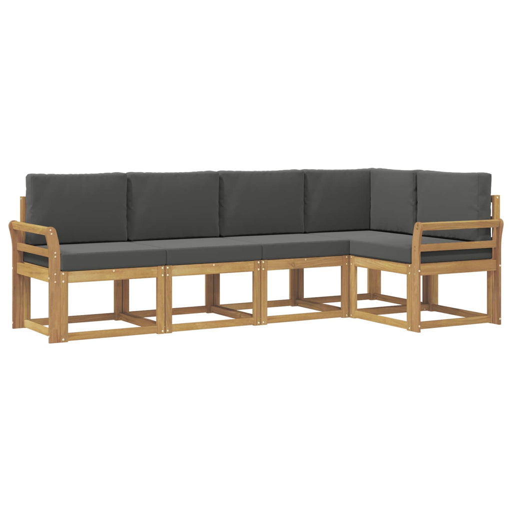 Outdoor-Sofagarnitur mit Kissen 5 pcs Weiß und Anthrazit