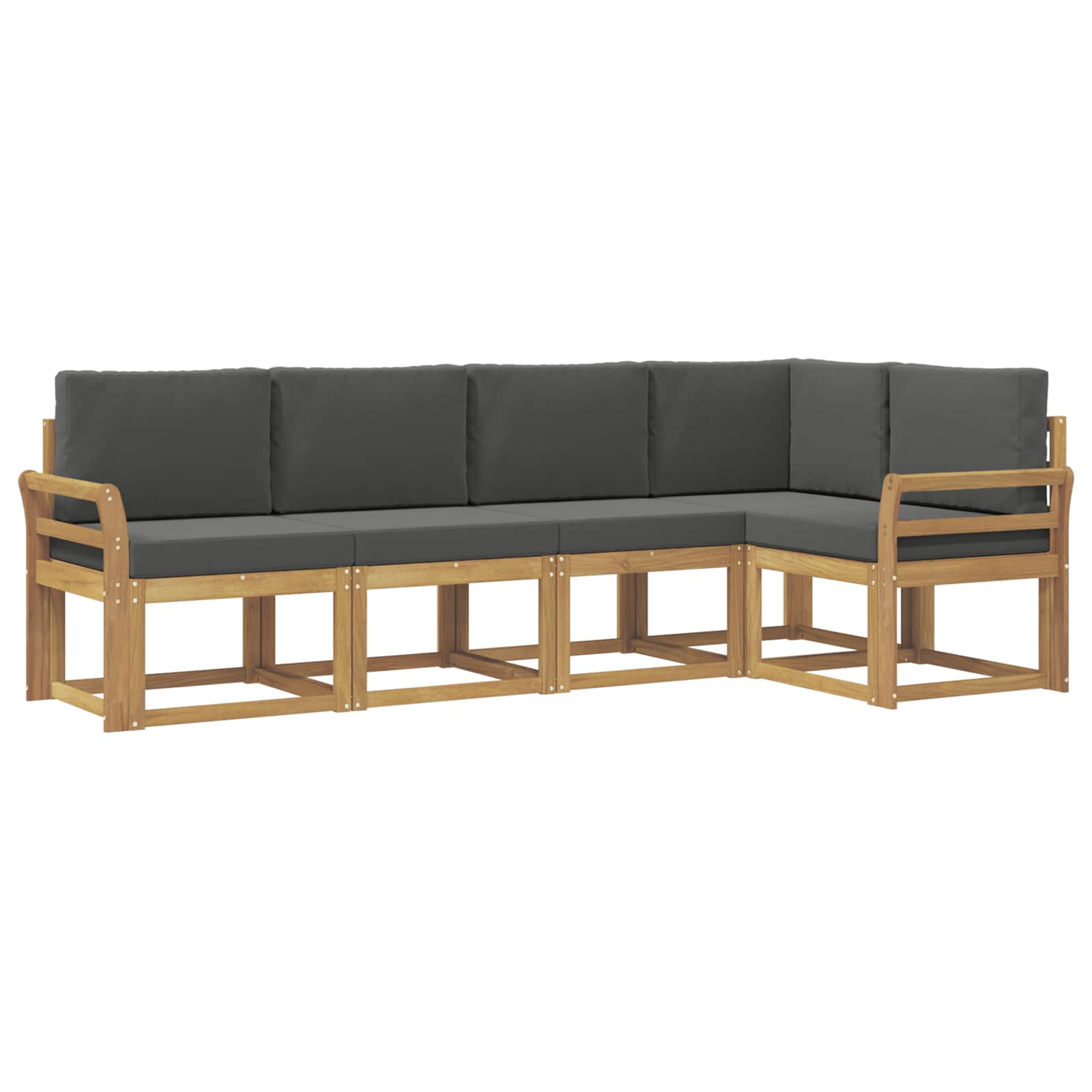 Outdoor-Sofagarnitur mit Kissen 5 pcs Weiß und Anthrazit