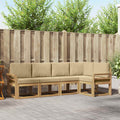 Outdoor-Sofagarnitur mit Kissen 5 pcs Weiß und Beige