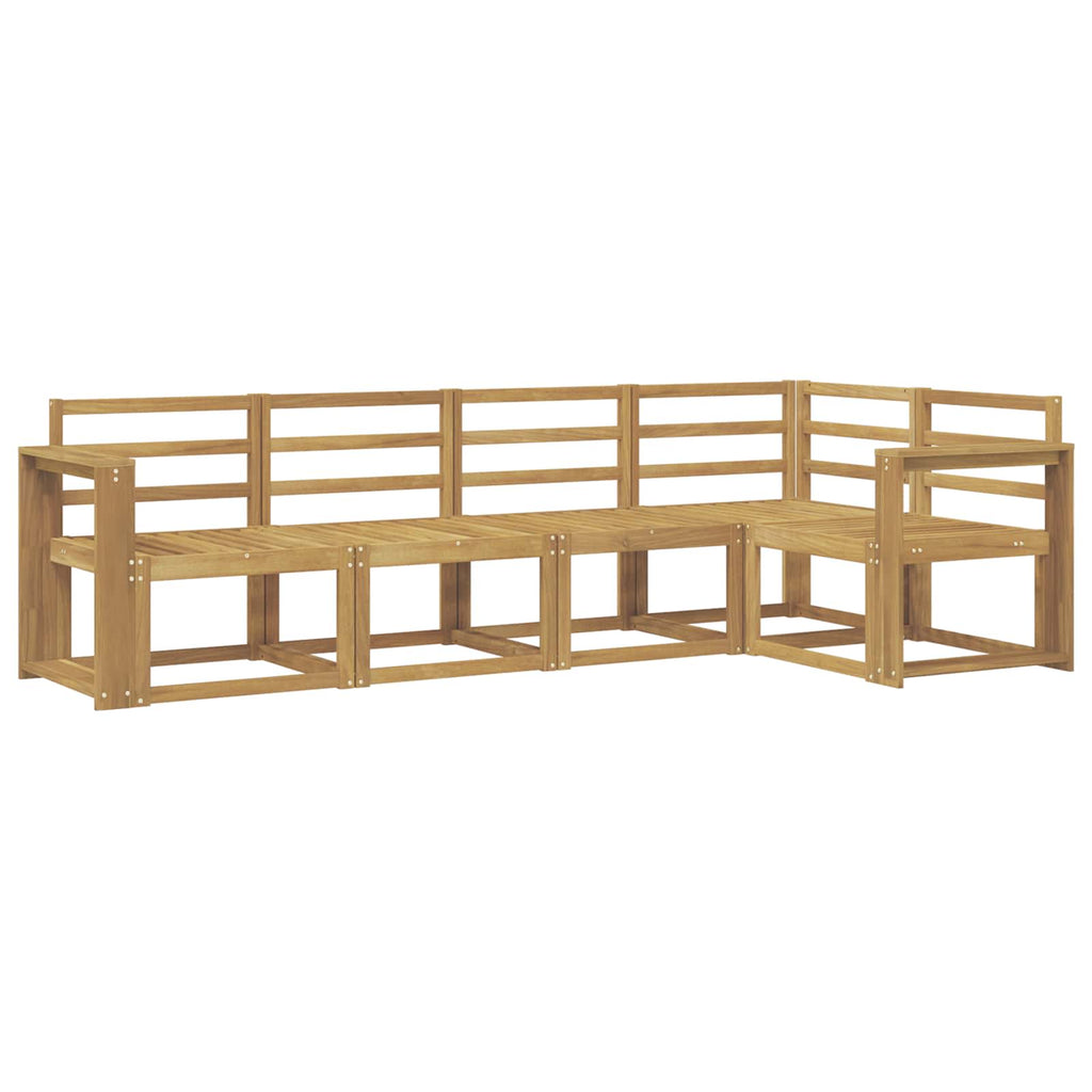 Outdoor-Sofagarnitur 5 pcs Weiß Massivholz Akazie