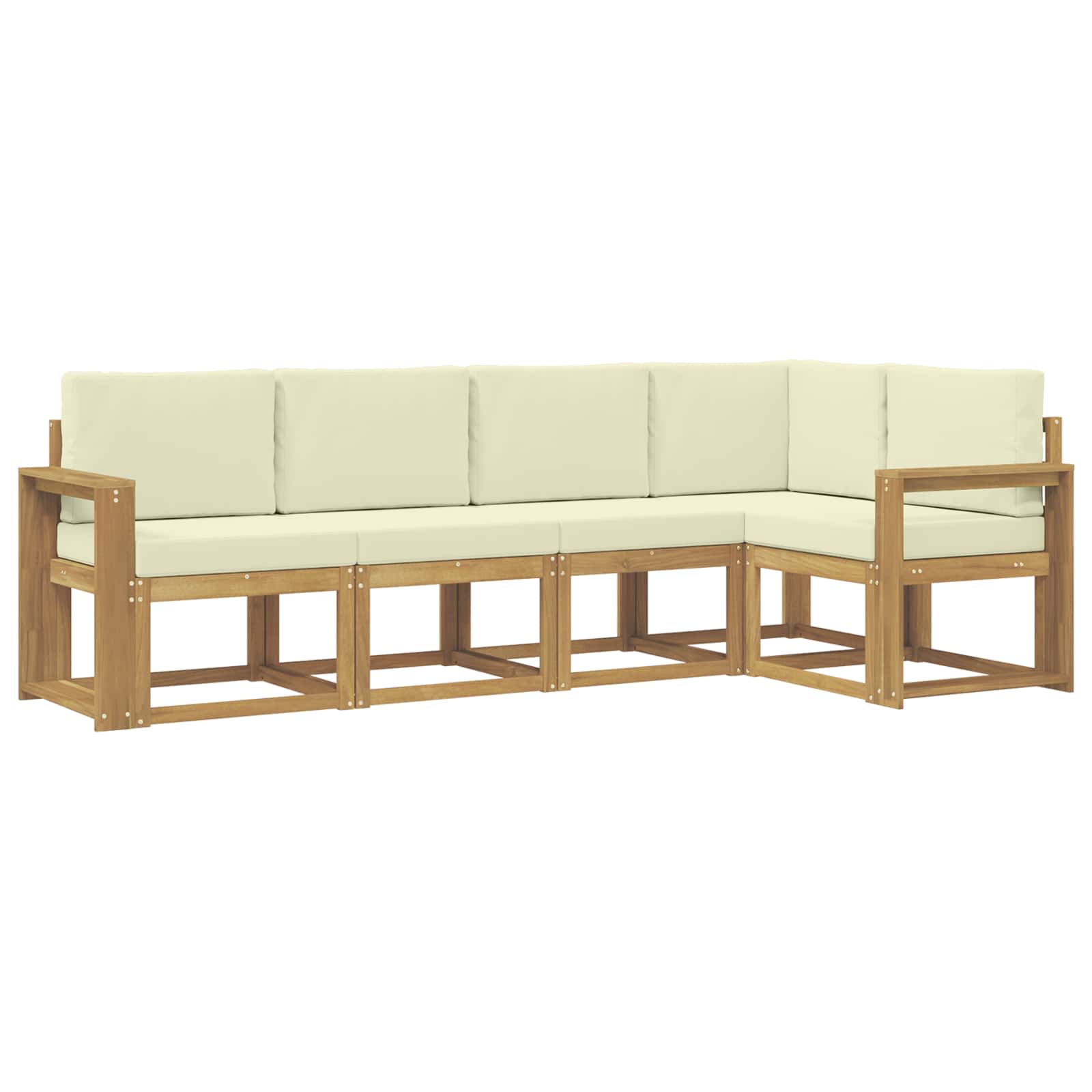 Outdoor-Sofagarnitur mit Kissen 5 pcs Weiß und Creme