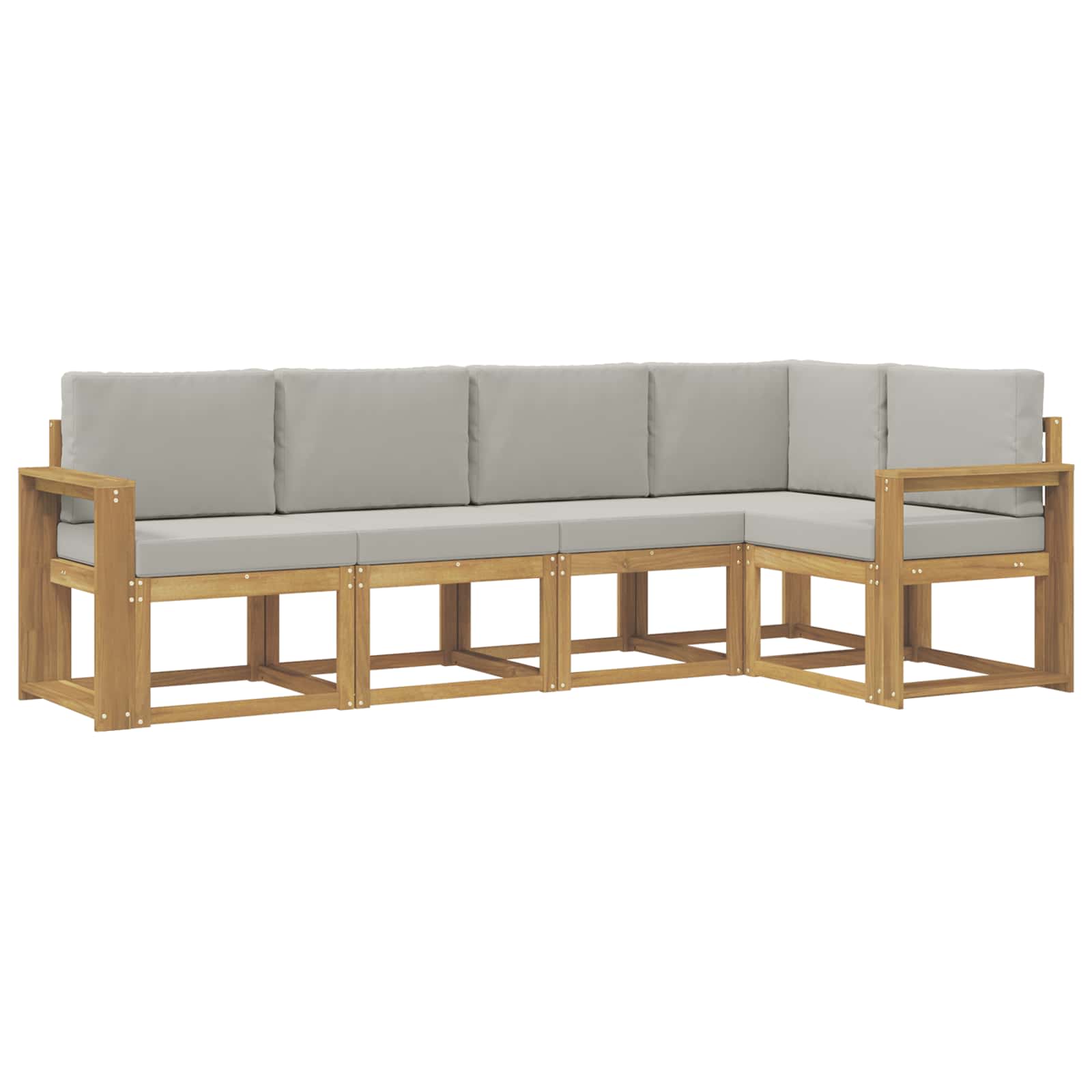 Outdoor-Sofagarnitur mit Kissen 5 pcs Weiß und Hellgrau