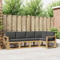 Outdoor-Sofagarnitur mit Kissen 5 pcs Weiß und Anthrazit
