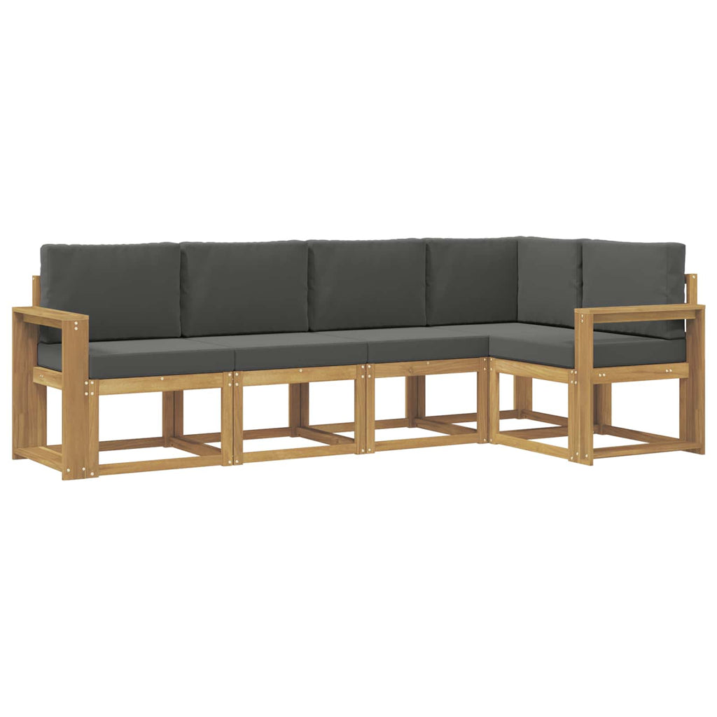 Outdoor-Sofagarnitur mit Kissen 5 pcs Weiß und Anthrazit