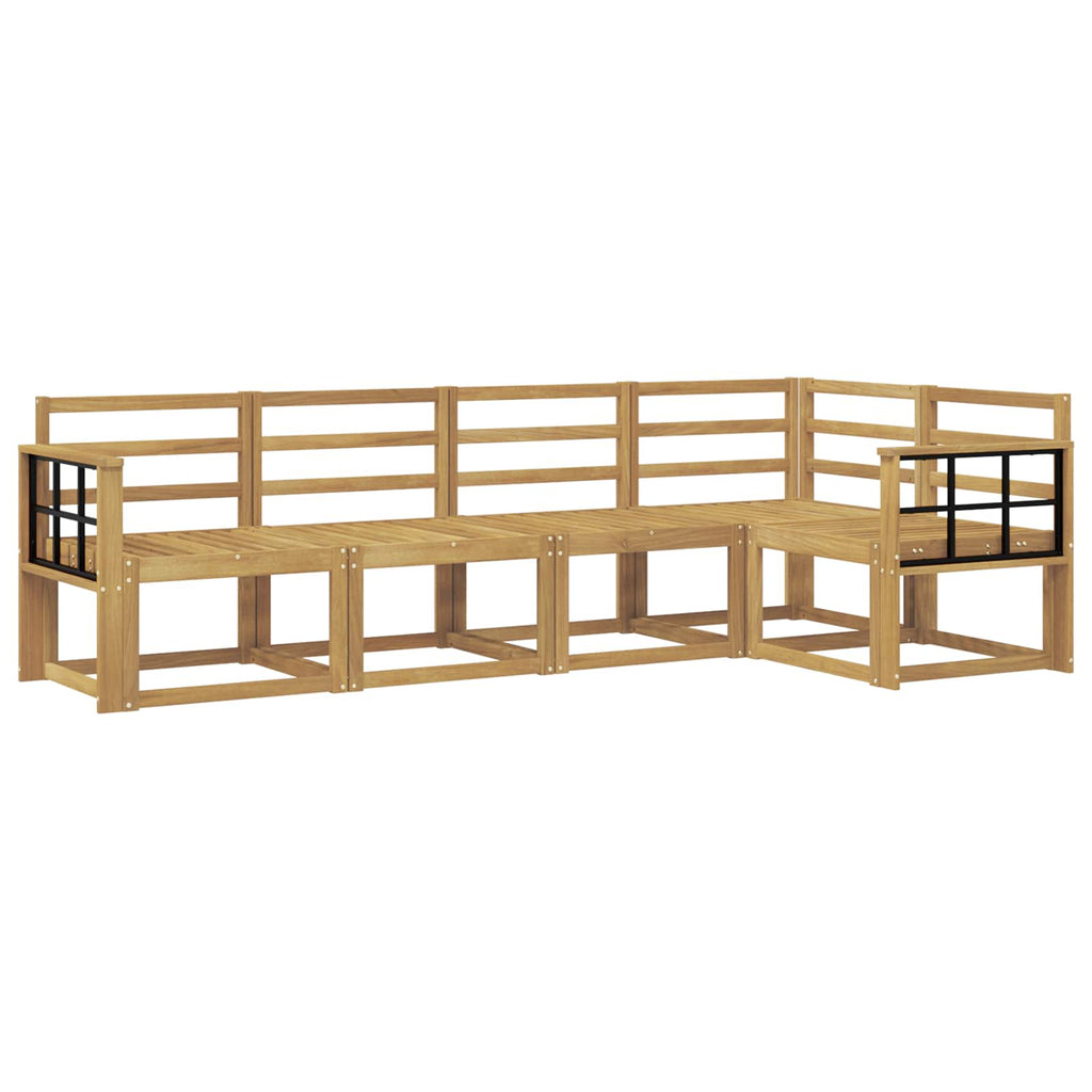 Outdoor-Sofagarnitur 5 pcs Weiß Massivholz Akazie