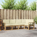 Outdoor-Sofagarnitur mit Kissen 5 pcs Weiß und Creme
