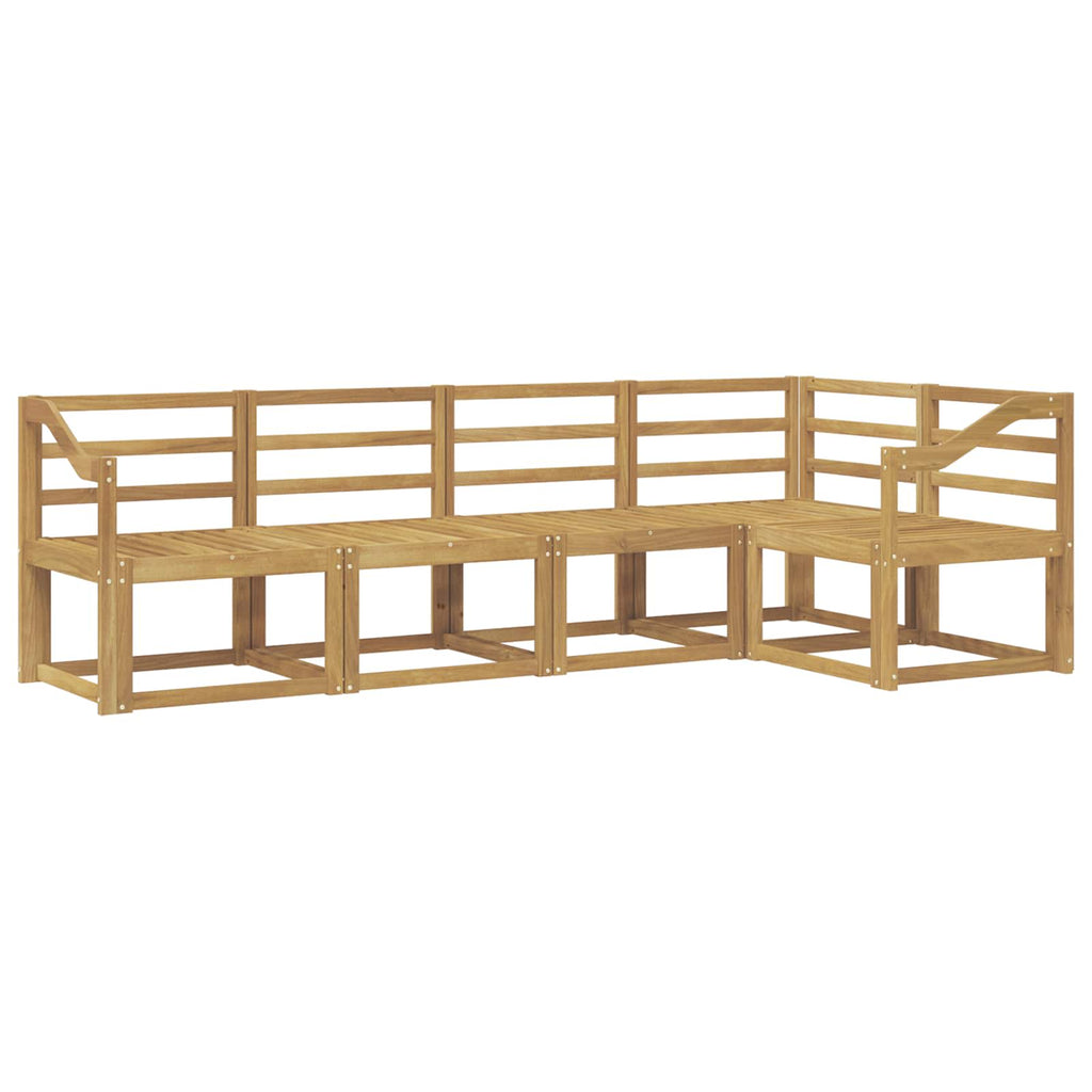 Outdoor-Sofagarnitur 5 pcs Weiß Massivholz Akazie