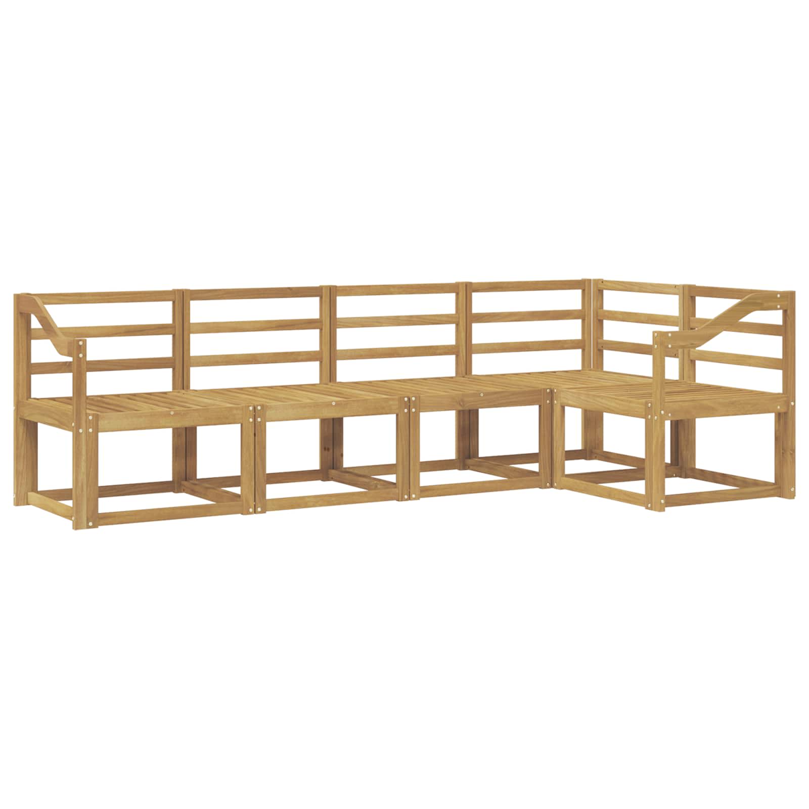 Outdoor-Sofagarnitur 5 pcs Weiß Massivholz Akazie