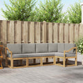 Outdoor-Sofagarnitur mit Kissen 5 pcs Weiß und Hellgrau