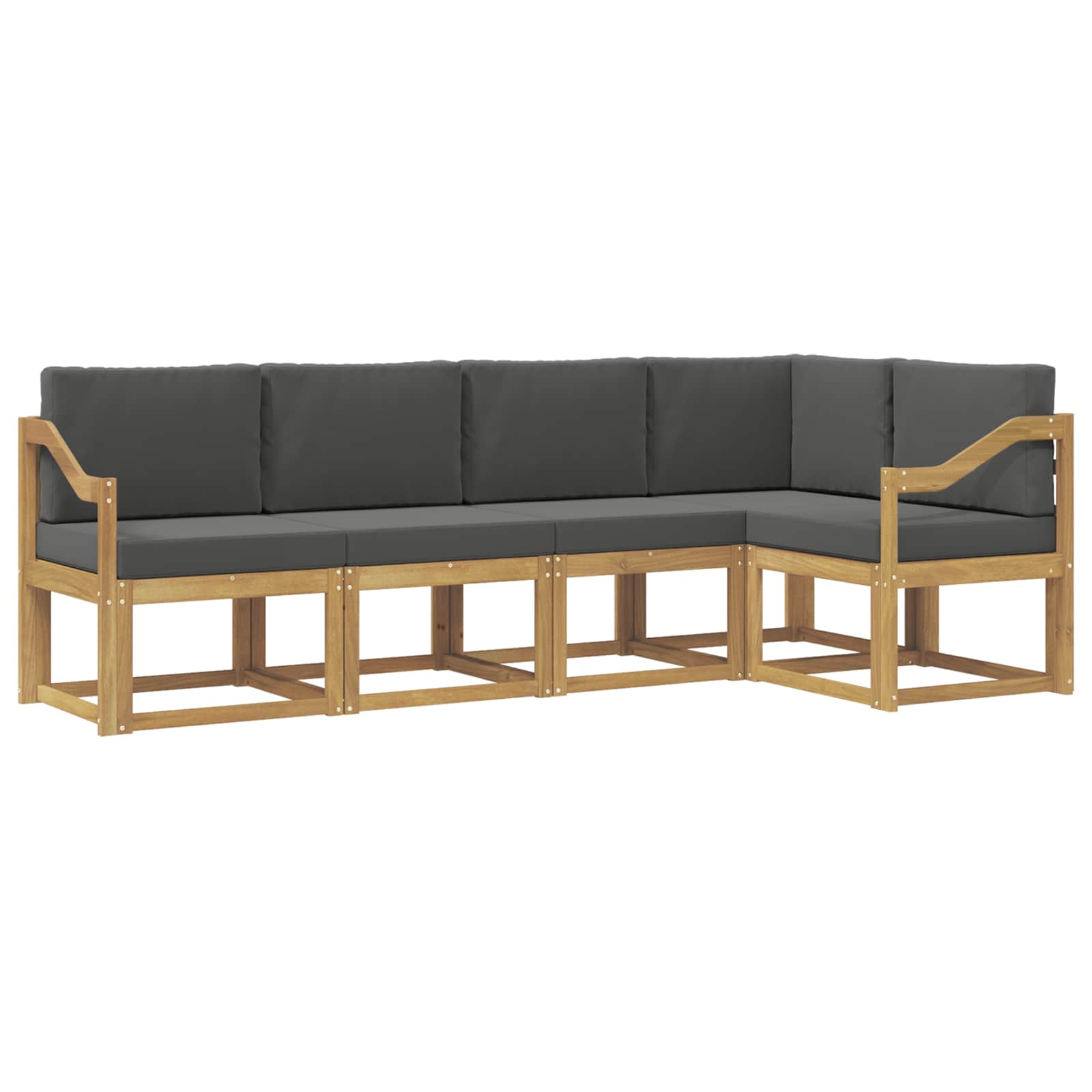 Outdoor-Sofagarnitur mit Kissen 5 pcs Weiß und Anthrazit