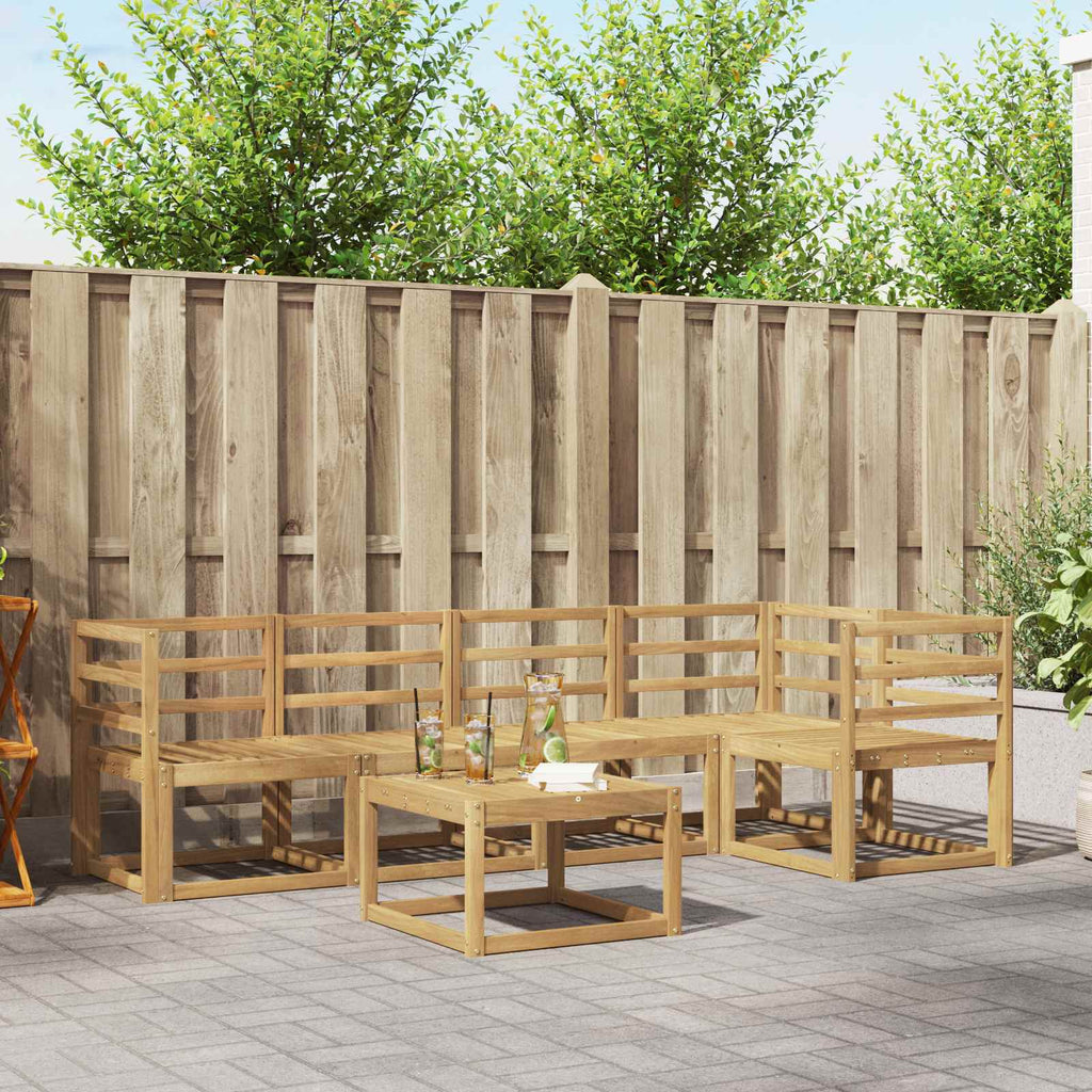 Outdoor-Sofagarnitur 6 pcs Weiß Massivholz Akazie