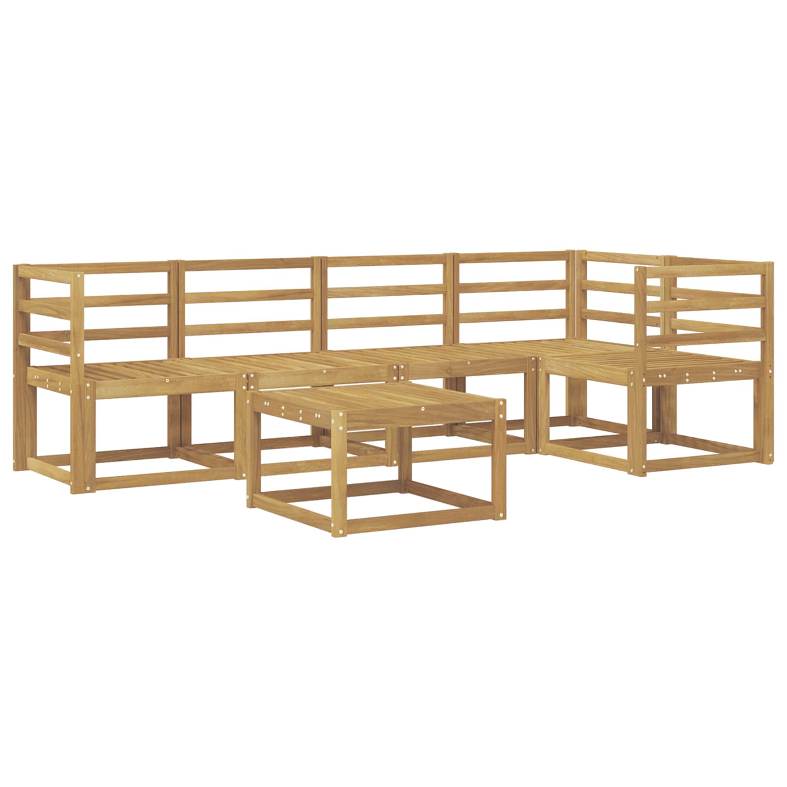 Outdoor-Sofagarnitur 6 pcs Weiß Massivholz Akazie