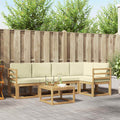 Outdoor-Sofagarnitur 6 pcs Weiß und Creme Massivholz Akazie