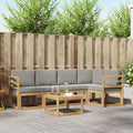 Outdoor-Sofagarnitur 6 pcs Weiß und Hellgrau