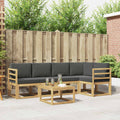 Outdoor-Sofagarnitur 6 pcs Weiß und Anthrazit Massivholz Akazie