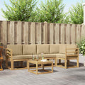 Outdoor-Sofagarnitur 6 pcs Weiß und Beige Massivholz Akazie