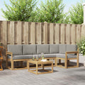 Outdoor-Sofagarnitur 6 pcs Weiß und Hellgrau