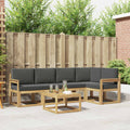 Outdoor-Sofagarnitur 6 pcs Weiß und Anthrazit Massivholz Akazie
