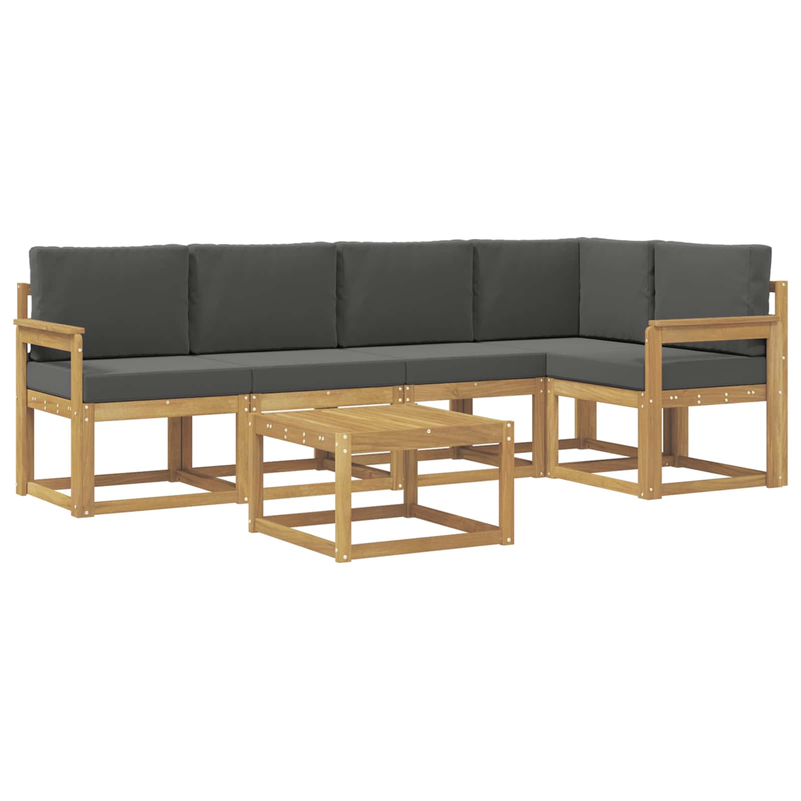 Outdoor-Sofagarnitur 6 pcs Weiß und Anthrazit Massivholz Akazie