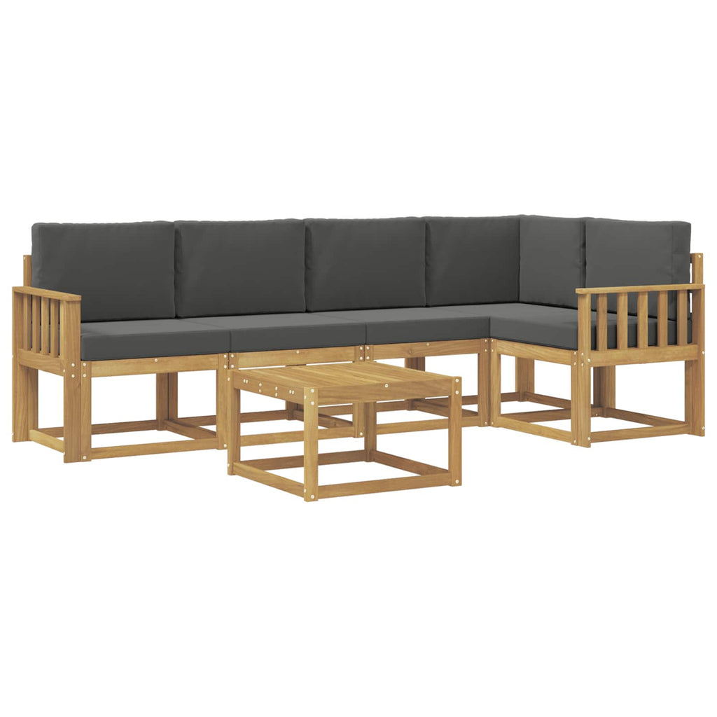 Outdoor-Sofagarnitur 6 pcs Weiß und Anthrazit Massivholz Akazie