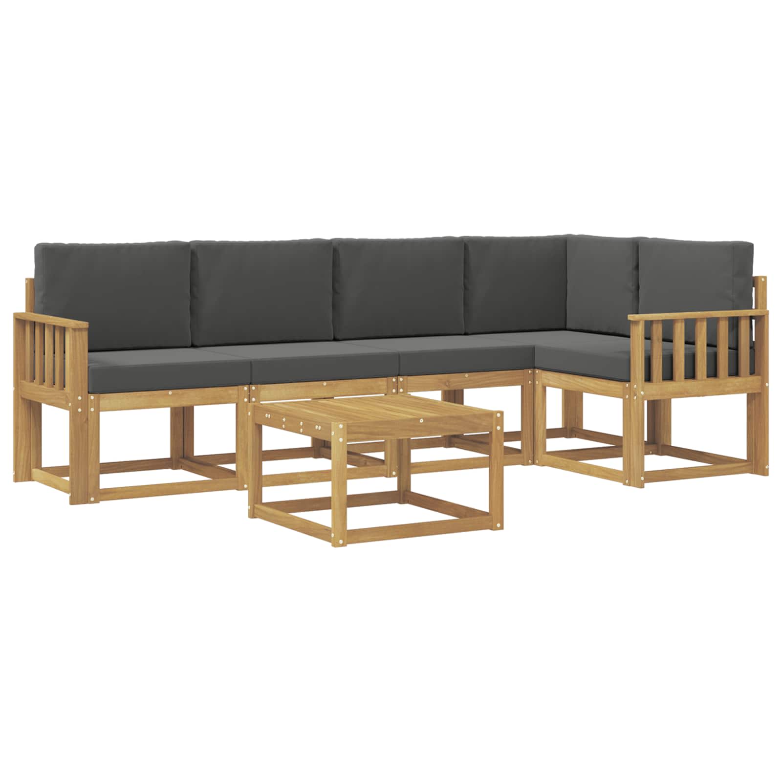 Outdoor-Sofagarnitur 6 pcs Weiß und Anthrazit Massivholz Akazie